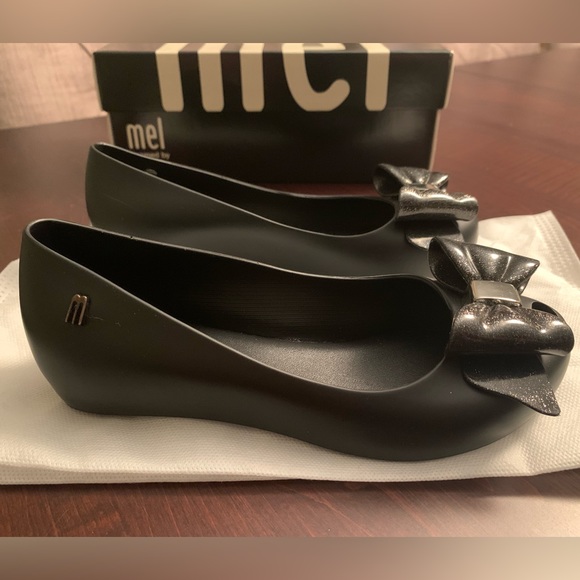 Mini Melissa Girls Black Ultragirl Sweet III Ballet Flats - Size 1 US - Picture 3 of 6